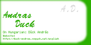 andras duck business card